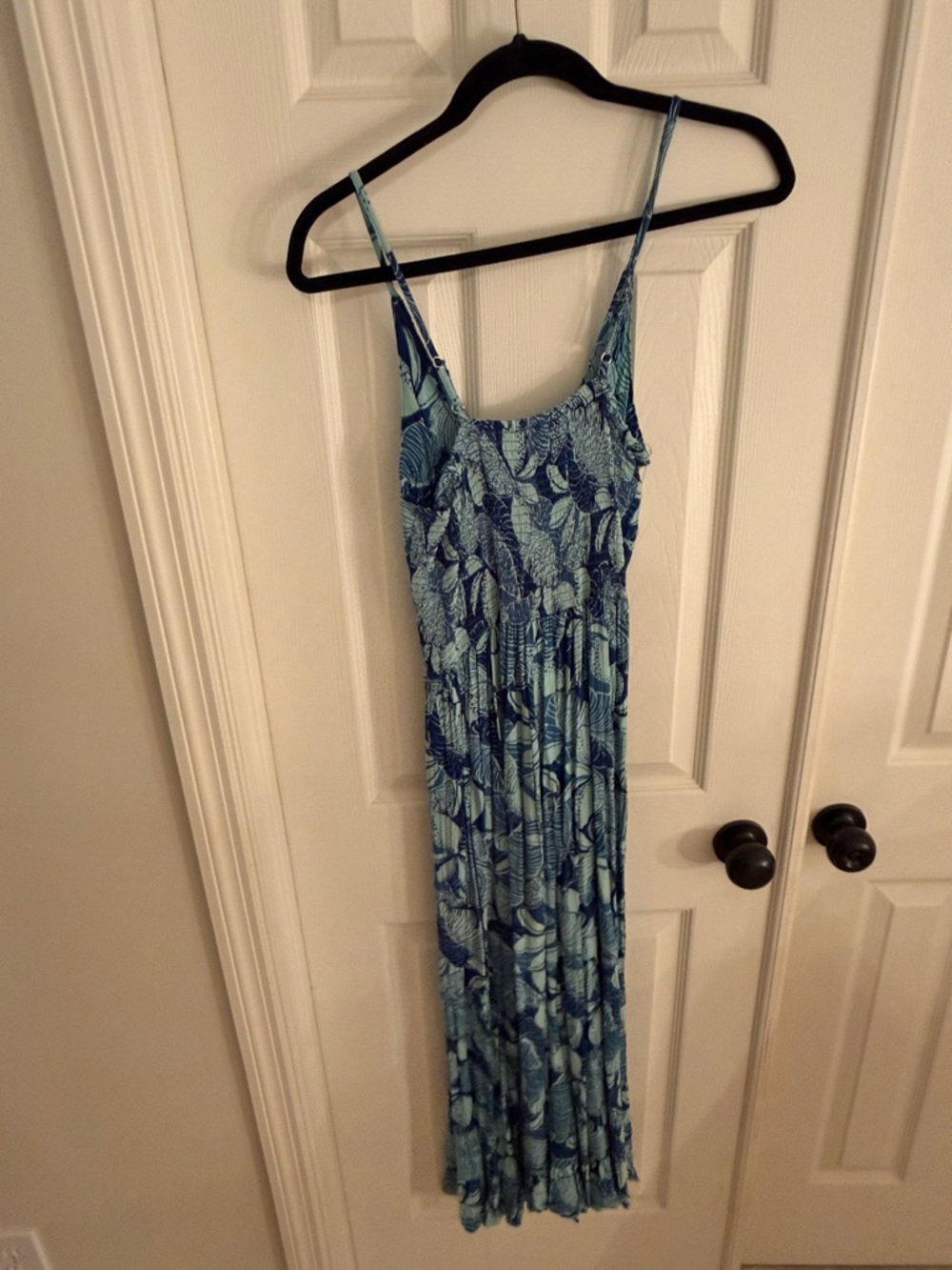 Angie Blue Leaf-Print Maxi Dress - Picture 3 of 3